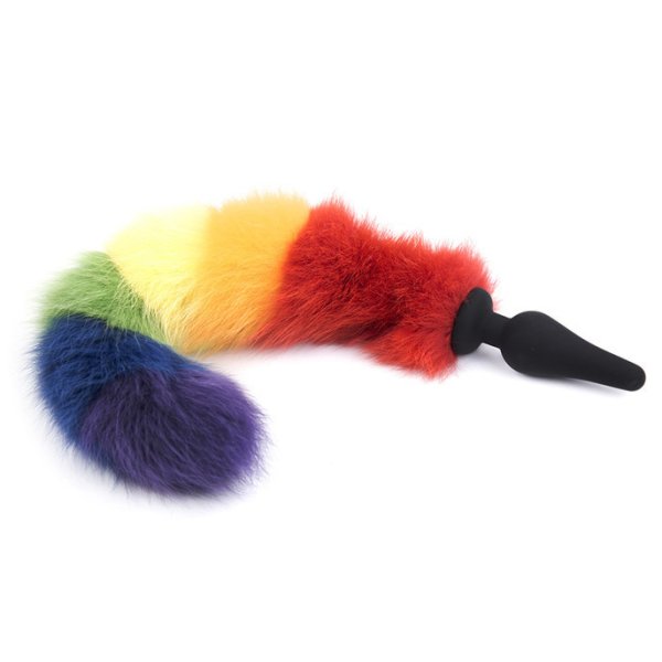 (image for) Colorful Fox Tail Silica gel Anal Plug