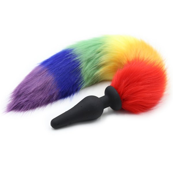 (image for) Colorful Fox Tail Silica gel Anal Plug