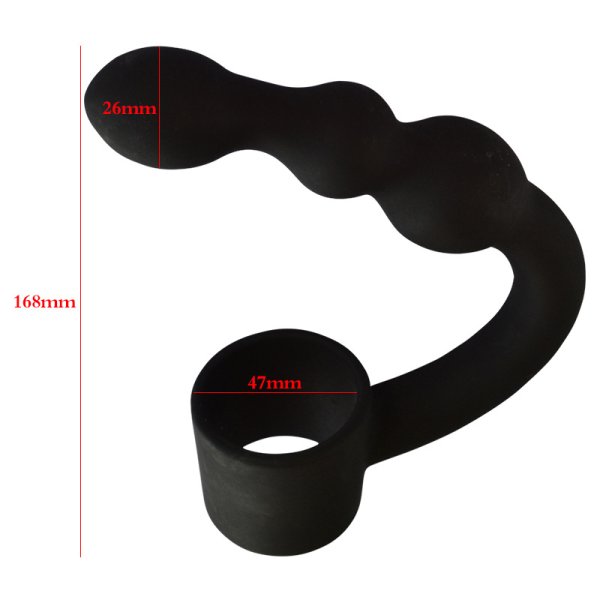 (image for) Shaft Ring With Flexible Beaded Anal Plug