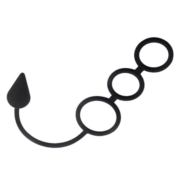 (image for) Triple Threat Silicone Tri Cock Ring with Anal Plug