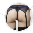 (image for) Pure Color Bowknot Mesh & Lace Underwear Suit With Garter Belt
