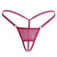 (image for) Thin Strip Crotchless Spliced With Mesh Panty T-back