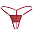(image for) Thin Strip Crotchless Spliced With Mesh Panty T-back