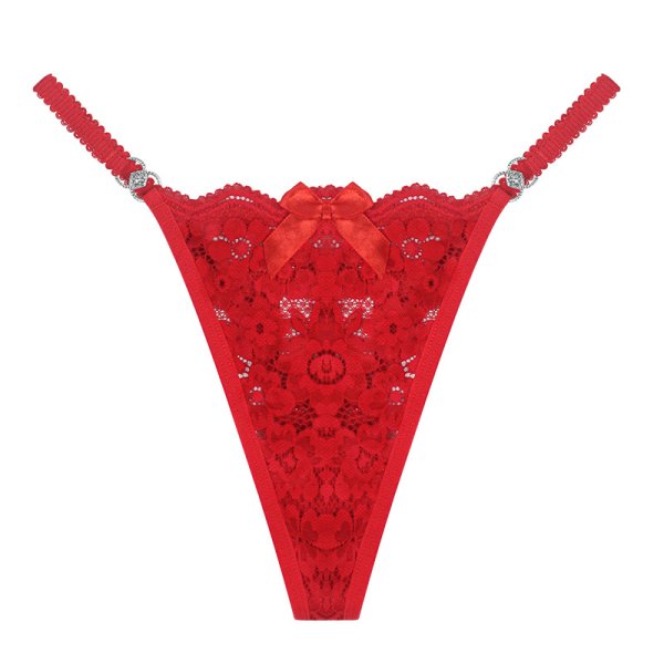 (image for) Large Size Women Lace Thin Strap T-back Sexy Underwear
