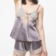 (image for) Luxurious Silk Passion Lace Trim Babydoll Two-piece Suit