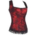 (image for) Retro Halter Floral Lace Bustiers Corset With G-string