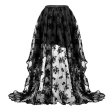 (image for) New Arrived Sexy Organza Flock Printing Semi Skirt