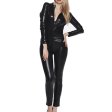 (image for) Adult Leather Zipper Crotchless Evening Show Jumpsuit