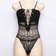 (image for) High Quality Strappy Deep V-neck Bandaged One-piece Suit