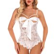 (image for) Women Strappy Crotchless Front Bowknot Teddy