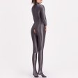 (image for) High Elastic Double Zippers Crotchless Jumpsuit