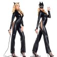 (image for) Wild Black Low-cut Hollow Out Catwomen Jumpsuit Costume