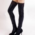 (image for) Black Lace Trim Leather Hot Stockings For Women