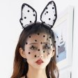 (image for) Cute Black Cat Ears Mesh Headwear For Party