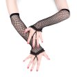 (image for) Sexy Black Lace Trim Fishnet Gloves