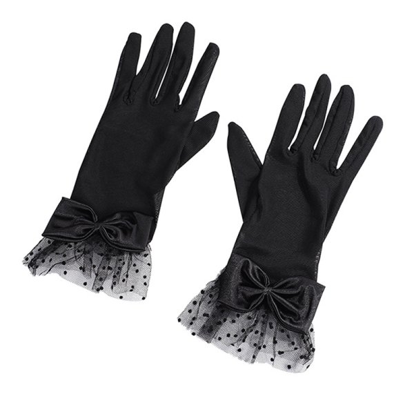 (image for) Black Lace Wedding Dancing Bowknot Gloves
