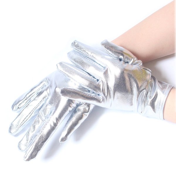 (image for) Short-length Faux Leather Dancing Show Gloves