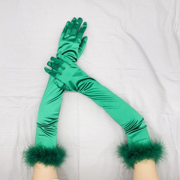 (image for) Women's Long Party Cosplay Gloves With Fluff