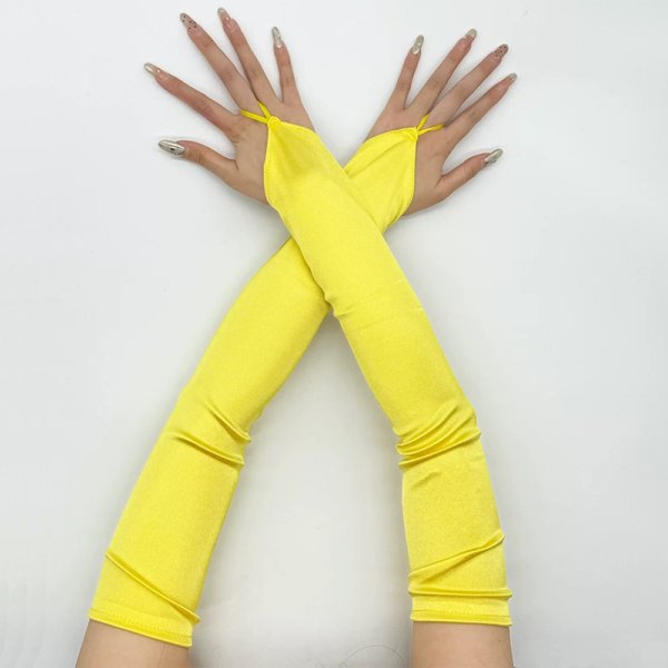 (image for) Ladies Satin Fingerless Gloves For Show