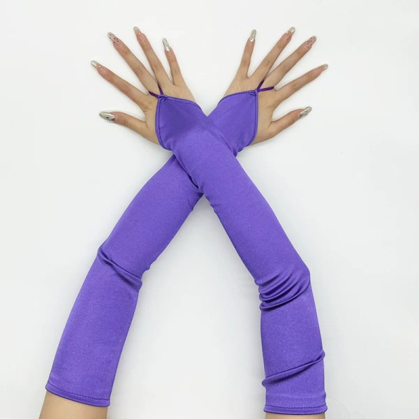 (image for) Ladies Satin Fingerless Gloves For Show