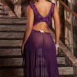 (image for) Hot Strappy Mesh Splicing Hollow Out Sexy Front Split Gown