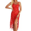 (image for) Hot Selling Rose Lace Slashed Long Dress Nightdress