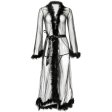 (image for) Long See-through Feather Mesh Night Robe