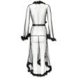 (image for) Long See-through Feather Mesh Night Robe