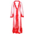 (image for) Long See-through Feather Mesh Night Robe