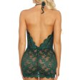 (image for) Sexy Haltered Deep V Neck Lace Night Dress