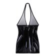 (image for) Sexy Haltered Deep-v Neck Patent Leather Night Dress