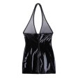 (image for) Sexy Haltered Deep-v Neck Patent Leather Night Dress