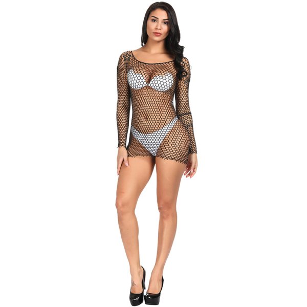 (image for) Multi-colored Elastic Mesh Skirt Nigth Dress