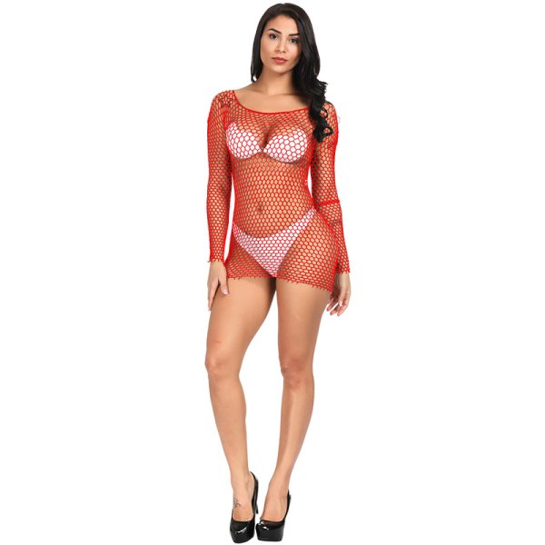 (image for) Multi-colored Elastic Mesh Skirt Nigth Dress