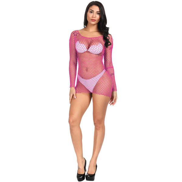 (image for) Multi-colored Elastic Mesh Skirt Nigth Dress