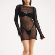 (image for) New Fashion See-through Backless Knit Beach Dress