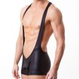 (image for) Chic Leather Vest One-piece Suit For Men