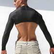 (image for) Powerful Faux Leather Splicing One-piece Oversleeves