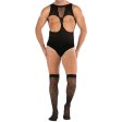 (image for) Hot Sleeveless Cupless Men Mesh Teddy With Stockings