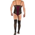 (image for) Men Strappy Jacquard Teddy Stockings