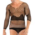 (image for) Erotic Men Fishnet Long sleeved Teddy Lingerie