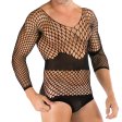(image for) Erotic Men Fishnet Long sleeved Teddy Lingerie
