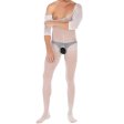 (image for) Pure White Crotchless Low Cut Jampsuit Teddy For Men