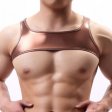 (image for) Bright Gold Faux Leather Vest For Men Sexy Lingerie