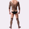 (image for) Black Elastic Fishnet One-piece Suit With Stockings