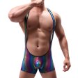(image for) Elastic Rainbow Strappy One Piece Suit For Men