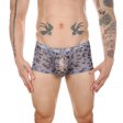 (image for) Men Sexy Transparent Leopard Mesh Boxers Briefs