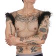 (image for) Hot Men Feather Rhinestone Fishnet Vest Nightwear