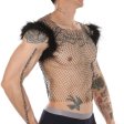 (image for) Hot Men Feather Rhinestone Fishnet Vest Nightwear