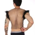 (image for) Hot Men Feather Rhinestone Fishnet Vest Nightwear